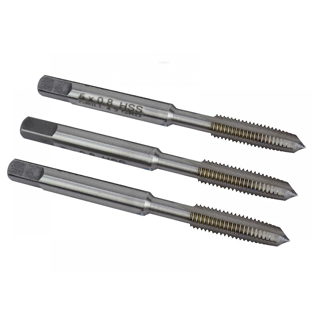 Faithfull HSS Straight Flute Tap Set M5 x 0.8, 3 Piece