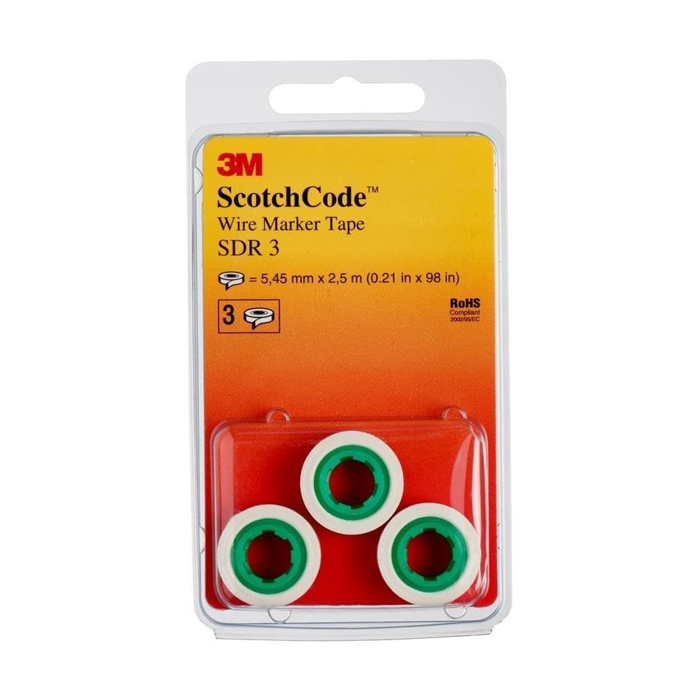 3 Wire Identification Marker Refill Rolls 3 M Scotch Code SDR Number 3 (Pack of 3)