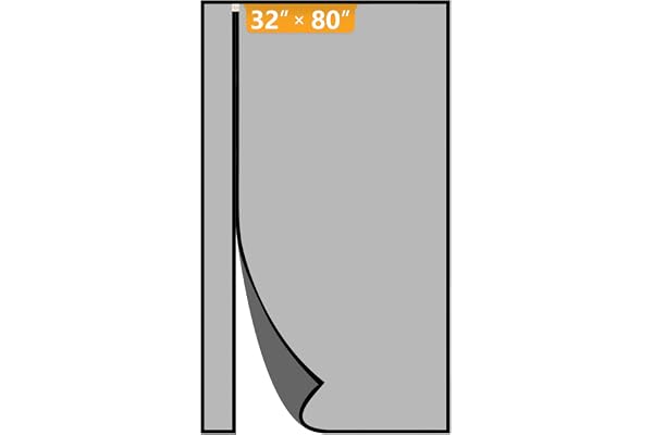 Yotache Magnetic Screen Door, Reversible Left Right Side Opening Fits Door Size 32 x 80, Heavy Duty Polyester Mesh with Self-