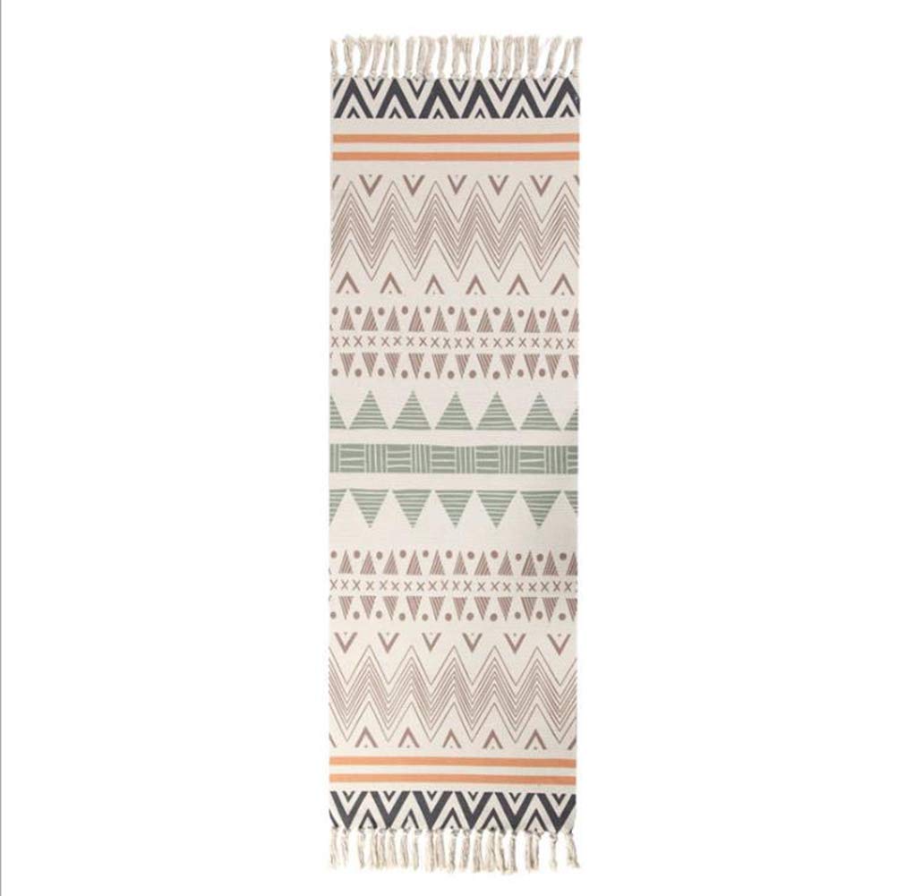 EmyTock Carpet,Vintage Cotton Area Rug,Hand Woven Print Tassels Throw Rugs Door Mat,Indoor White Area Rugs for Living Room, Bathroom, Bedroom