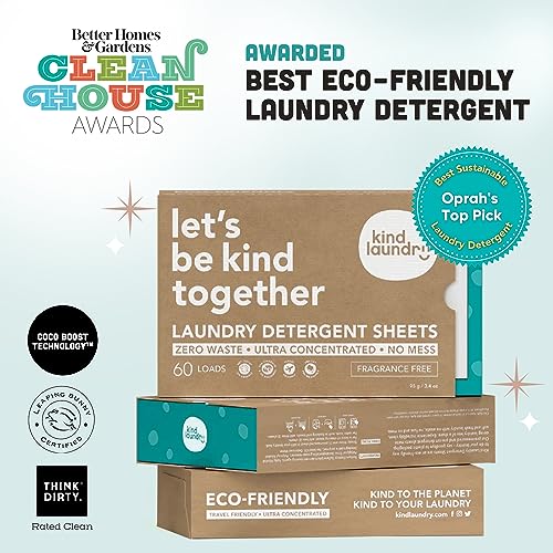 Kind Laundry Detergent Sheets, All Natural Travel Friendly