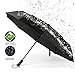 tinams Windproof Umbrella, Black Automatic Folding 10 Ribs Umbrella with Teflon Coating,Free Leather Cover (Black)