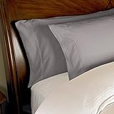 1000 Thread Count 2-Piece Egyptian Cotton Pillowcase Set by ExceptionalSheets, Standard, Grey