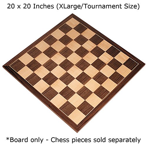 Apollo Tournament Chess Board with Inlaid Walnut and Maple Wood - Board Only - 20 Inch