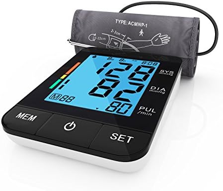 AlphaAlphaMed Upper Arm Blood Pressure Cuff with Large Screen Display, Automatic Accurate Measure Pulse Diastolic Systolic, Portable for Home