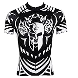 Paladin Cycling Jersey for Men Short Sleeve Skull Pattern Black Bike Shirt
