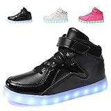 EQUICK High Top Light Up Shoes Flashing LED Sneakers with 11 Colors Modes for Boys Girls (Toddler/ Little Kids/ Big Kids)