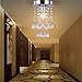 Dixun Modern Mini Chandelier Crystal Chandelier Lighting Flush Mount Ceiling Light Fixture Chandelier Light for Hallway Passway Bedroom Living Room Bathroom(Silver)