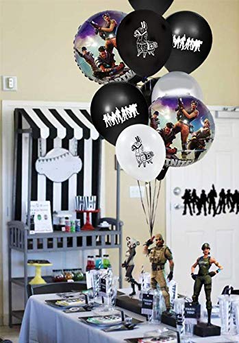 image for Decembre Video Game Party Supplies Includes Cake Topper - 18 Latex Bal