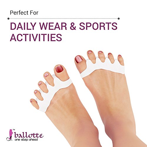 Toe Separators - Toe Straightener - Toe Spacers - Gel Toe Separator - Toe Separators for Bunions - Hammer Toe Straightener - Toe Seperators - 3 Pairs - Ballotte