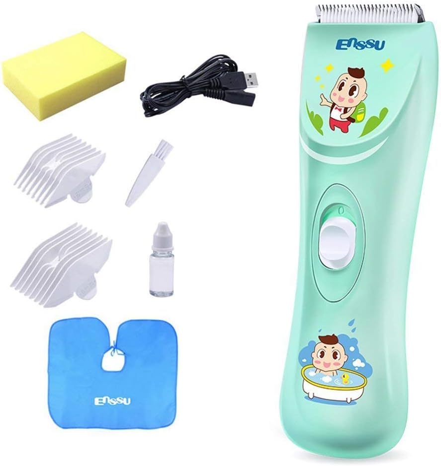 ENSSU Quiet Baby Hair Clippers, Silent Professional Haircut Trimmers for Children with Autism and Sensory Sensitivity, Babies Infant Kids Waterproof Cordless Haircutting Kit