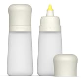 Zuutii Silicone Squeeze Bottles 2-Pack, 300ml/10oz - Leakproof Sauce Bottles with Precision Tip for Ketchup, Condiments, Dressings, Kitchen, Travel(Begie)