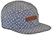 Skyed Apparel 5 Panel Blue Polka Dot Camper Cap Hat Collection with Genuine Leather Strap