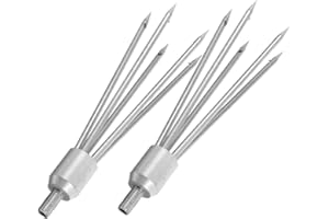 NULYLU 2pcs Stainless Steel Tine Fork Replaceable Head for Fishing Gig Hook Frog Gig Fishing Tool