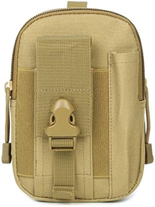 Outdoor multifunctional Tactical Holster Military Molle Hip Waist Belt Bag Wallet Pouch Purse Phone Case with Zipper for iPhone 7 6s Plus 5S Samsung Galaxy S7 S6 LG HTC and more (Khaki)