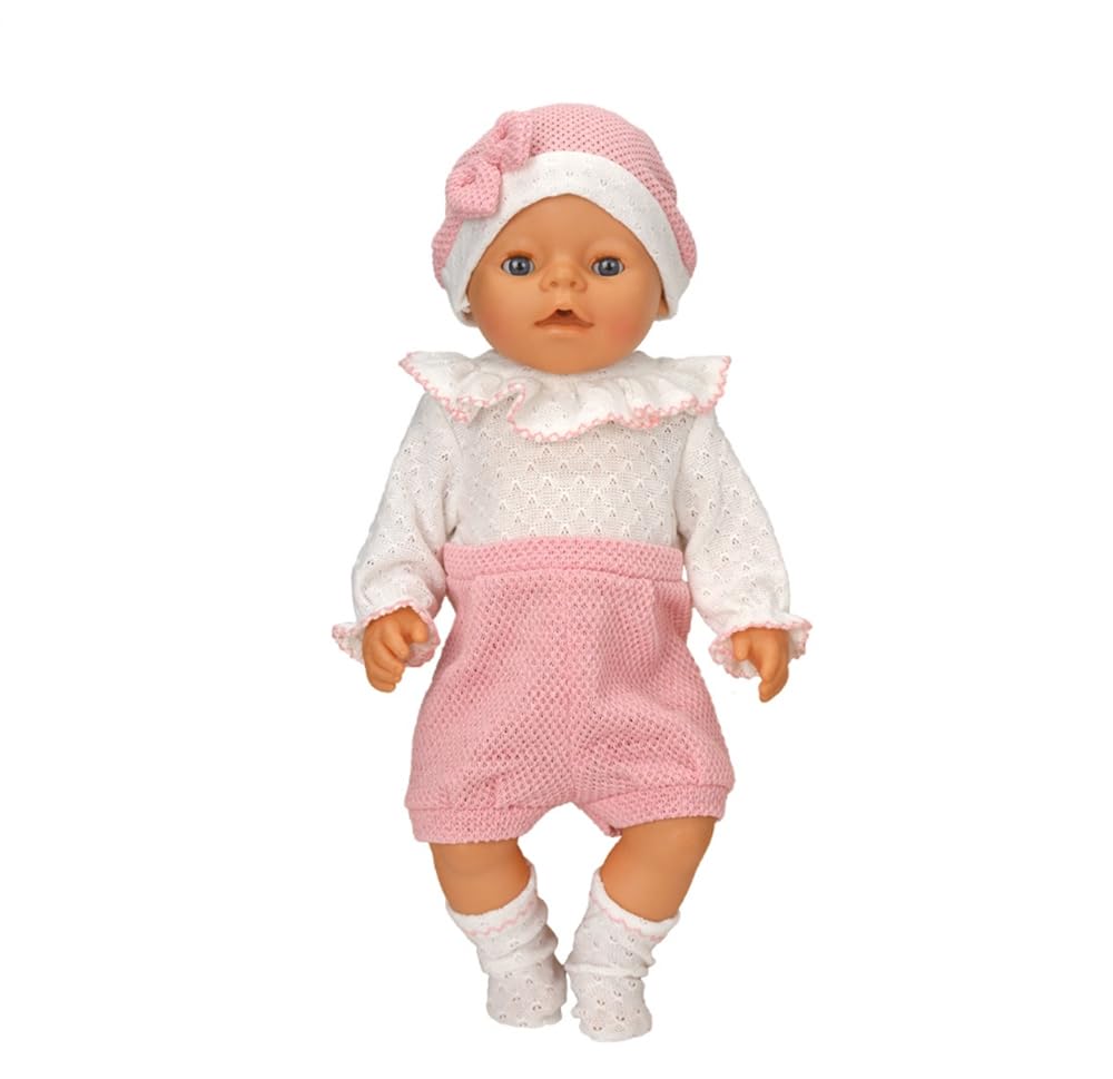 NIXNUT Doll Clothes Dress Lace T-Shirt Top Shorts Suit with Hat Socks for American Girl Doll 18-inch