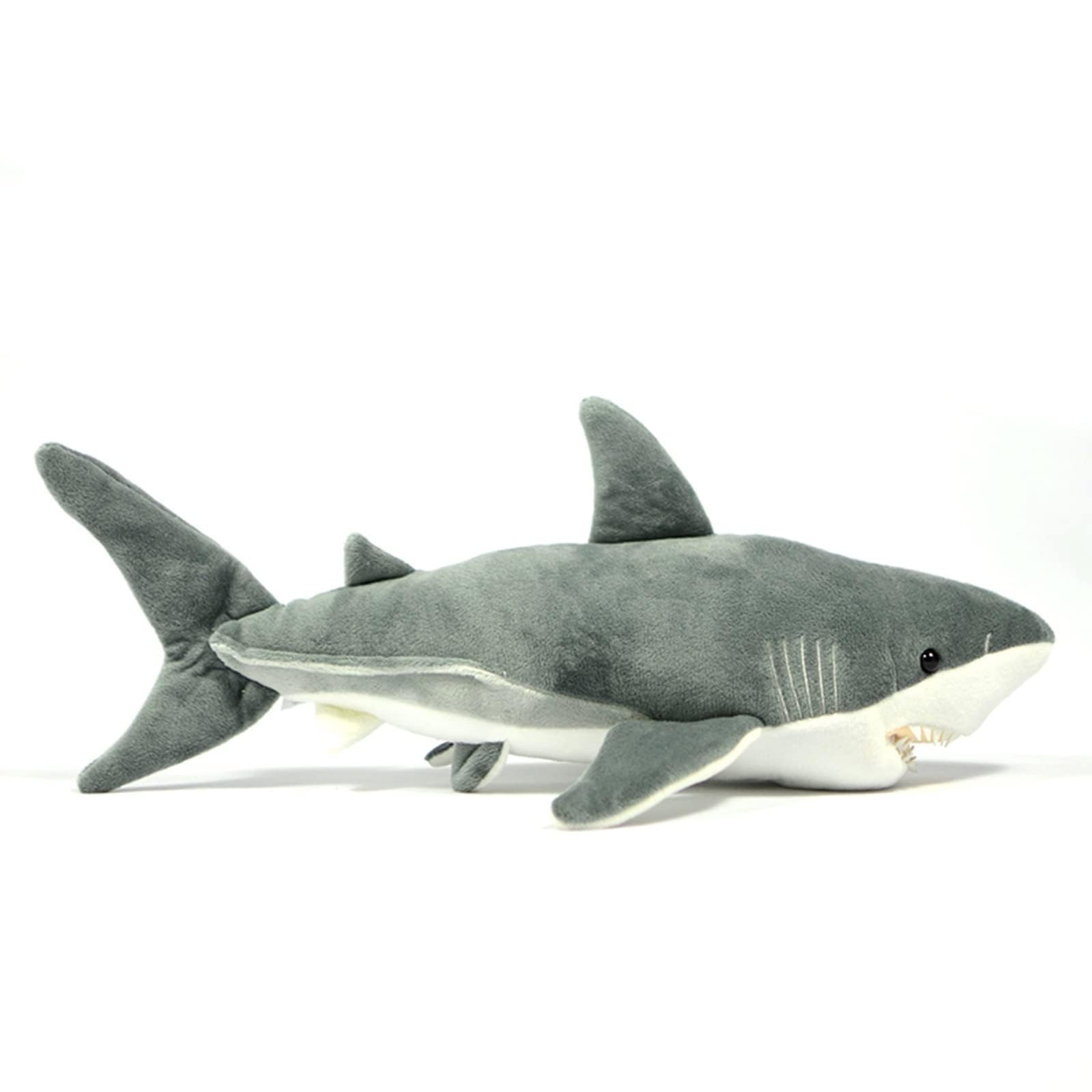 lilizzhoumax Simulation Great White Shark Plush Toy 63cm/25”, Realistic Stuffed Animal White Shark, Cute Soft Great White Shark Plush Toy Home Decoration Toys, Gift for Friends and Kids — image 1