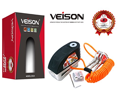 image for VEISON Acekit Brake Disc Lock 6MM Lock Pin with Remind Cable for Motor