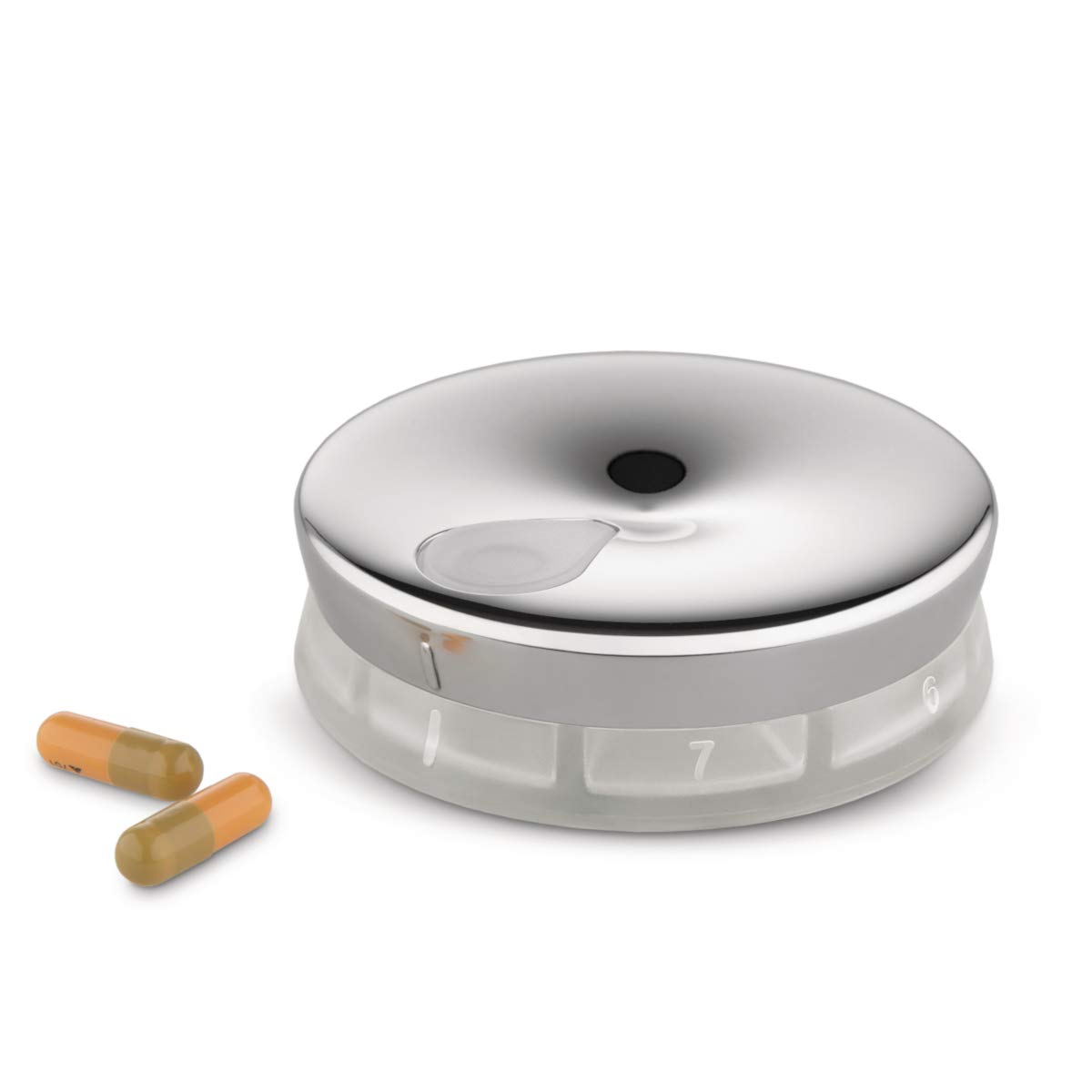 Alessi YoYo 3/4-inch (19-mm) BM08 Stainless Steel Pill Box