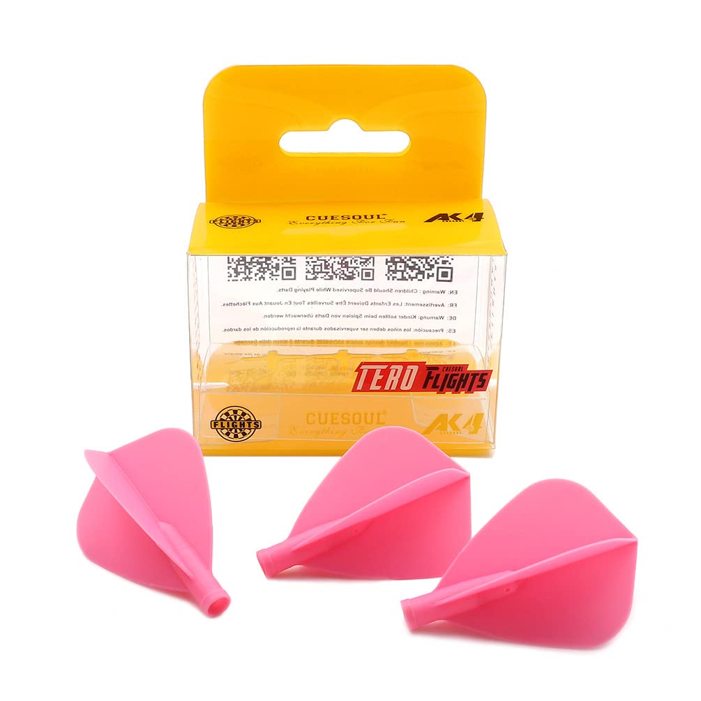 CUESOUL TERO AK4 Pink Dart Flights Kite Shape,Set of 3 pcs(CS-AK4+8FZYS)