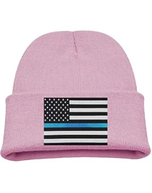 Thin Blue Line American Flag Kid's Hats Winter Funny Soft Knit Beanie Cap children Unisex