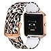 Aiseve Fitbit Blaze Floral Bands Women, Replacement Wristbands Strap with Rose Gold Frame Buckle for Fitbit Blaze Smartwatch Small Large (Leopard, Small)