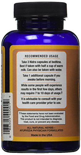 100% All Natural Herbal Formulation that Provides Pure Sleep Support. Nidra Sets the Stage for a Good Night’s Sleep by Relaxing and Calming the Mind and Body.