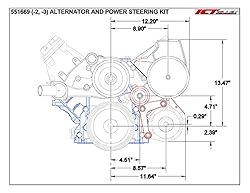 ICT Billet LS Truck Alternator Bracket Low Mount