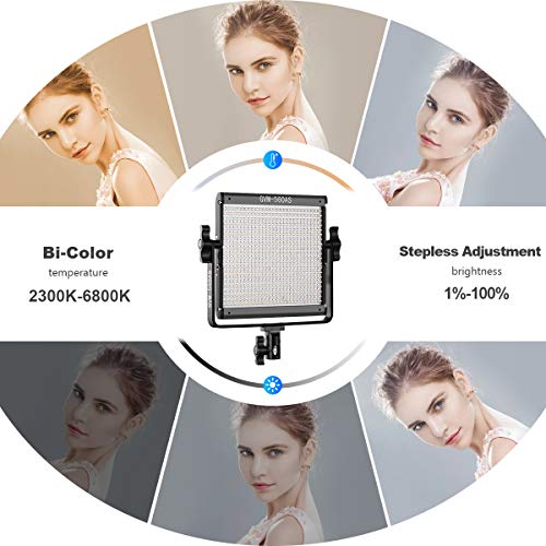 GVM-560-LED-Video-Light-Dimmable-Bi-Color-Photography-Lighting-with-APP-Control-Video-Lighting-Kit-for-YouTube-Outdoor-Studio-2-Packs-Led-Panel-Light-2300K-6800K-CRI-97