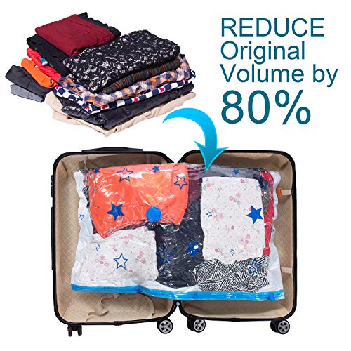 image for WAYEEE Premium Reusable Vacuum Storage Bags with Free Hand Pump,Jumbo 