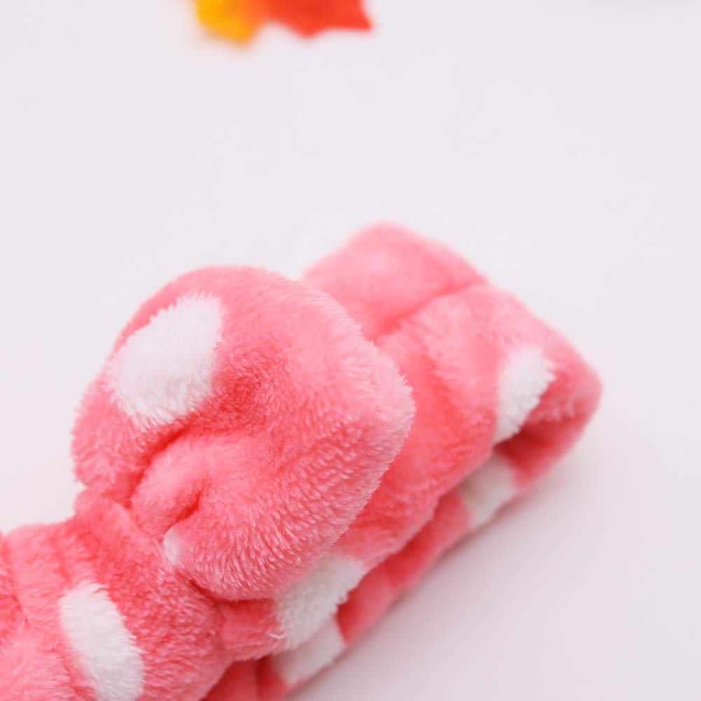 Bow Hair Band, Soft Carol Fleece Hairlace Headband Bowknot Bow Makeup Shower Headbands for Washing Face Shower Spa Mask, Multiple Styles, 6 PCS