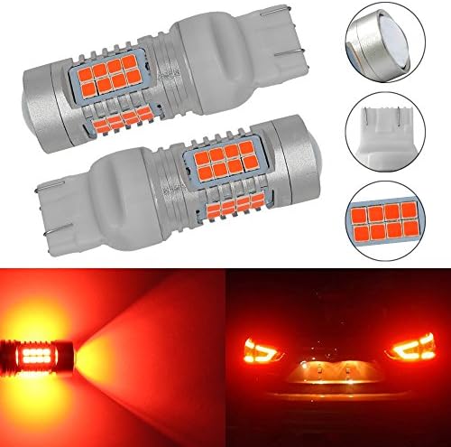 Viesyled 7440 7443 T20 LED Bulbs for Car Back Up Reverse Lights or Tail Brake Lights 36-SMD 3030 Chipset Super Bright with Projector 12V 7441 7444 992, Brilliant Red