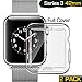 iwatch Series 3 Screen Protector[2 Pack], TIRIO iwatch 3 Case TPU All-Around 0.3mm Ultra-Thin Soft High Transparency Full Cover for New Apple Watch Series 3（2017）
