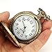 YouYouPifa Retro Circular Train Pattern Relief Big Pocket Watch