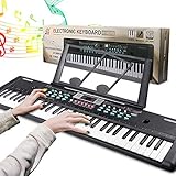 Electronic Keyboard Piano 61 Key, Portable Piano Keyboard with Music Stand, Microphone, Power Supply Digital Music Piano Keyboard for Kids/Adult