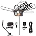 TV Antenna - Outdoor Amplified HDTV Antenna 150 Mile Motorized with Adjustable Antenna Mount Pole for 2 TVs Support - UHF/VHF 4K 1080P Channels Wireless Remote Control - 33FT Coax Cable