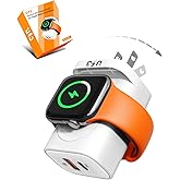 3-in-1 Portable Apple Watch Charger Fast Charging,Wireless Magnetic Foldable iWatch Charger Block,PD 20W Travel Essentials Block for iWatch Ultra/SE/ 10/9/ 8/7/ 6,iPhone 17/16/ 15 Series