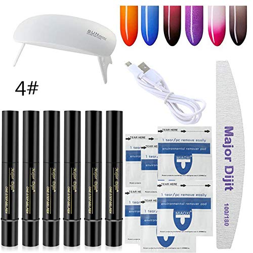 Nail Art Kit With UV LED Lamp Nail Extension Builder Kit Full Cover All-In-One Nail Extension Set Nail Polish Remover Pad Nail Polish Pen UV Lamp