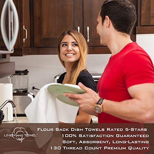 3 Linen+Towel+Flour+Sack+Multi+Purpose+Absorbent