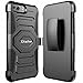 iPhone 7 Plus Case, Kaptron Full Body Protective Rugged Dual Layer Holster Case with Kickstand and Belt Clip for Apple iPhone 7 Plus (Black)