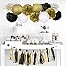 NICROLANDEE Black Gold Party Decorations - 28 PCS Black Gold Tissue Paper Pom Poms Hanging Paper Lanterns Star Garland Tassel for New Years Decoration 2025, Birthday, Prom Night, Graduation Decoration