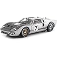 Shelby Collectibles SC404S 1966 Ford GT-40 MK 2 Silver No.7 1-18 Diecast Car Model