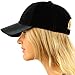Soft Velvet Everyday Faux Leather Visor Baseball Adjustable Ball Cap Hat Black