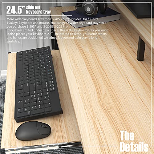 TOPSKY Computer Desk with Storage Shelves/24.5” Keyboard Tray/Monitor