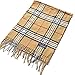 100% Cashmere Scarf Elegant Collection Made in Scotland Wool Buffalo Tartan Windowpane Check Plaid (Black Camel White Buffalo)