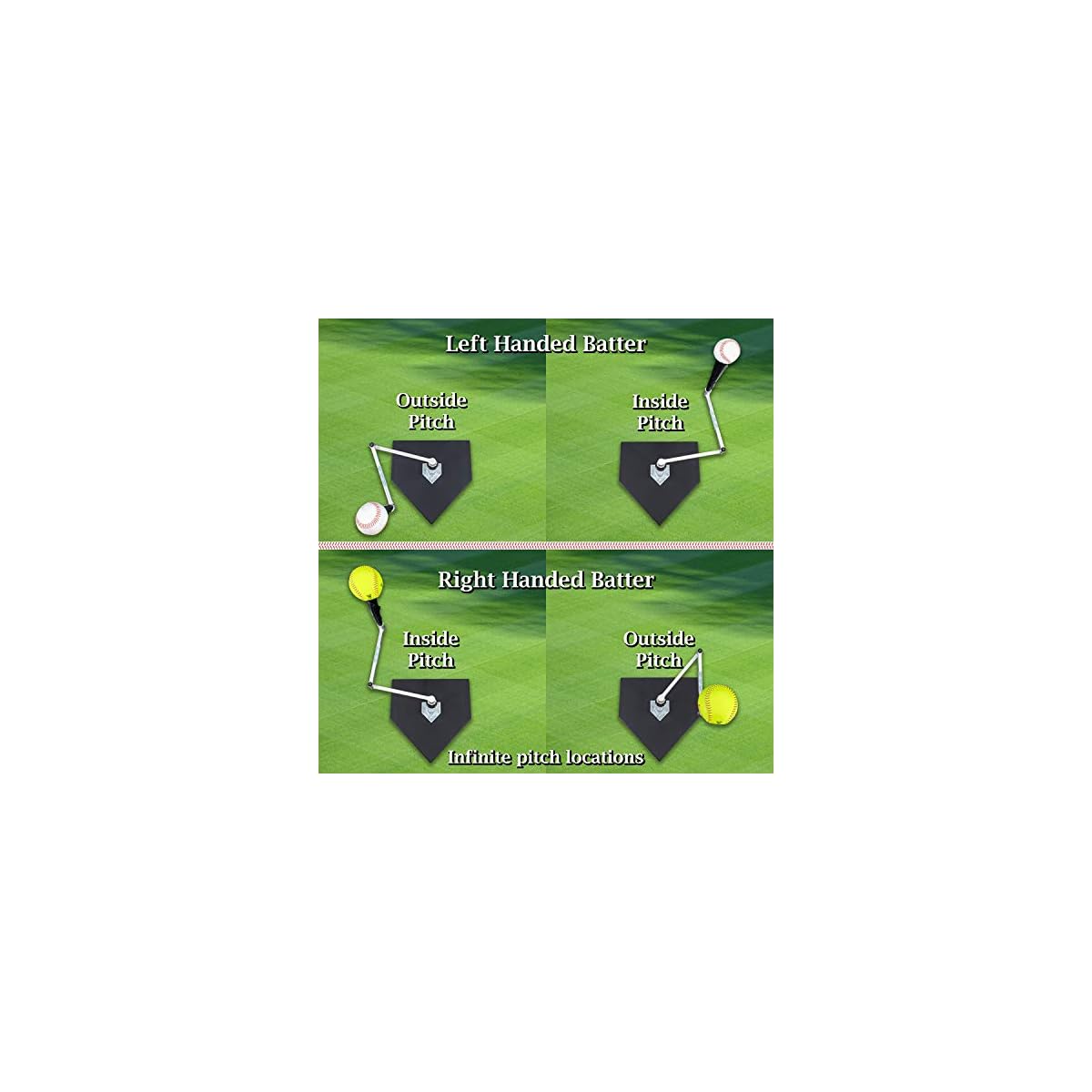 POROPL Infinitee/Tanner Traditional Hitting Tee Combo Infinite Position Batting Tee for