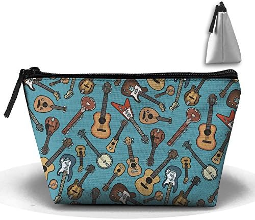 Guitar Music Instrument Casual Trapezoid Cosmetic Pouch Graphic Storage Pouch Bag For Women