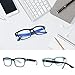 CGID CT84 Computer Glasses Readers Reading Video Gaming Glasses of Anti Blue Light Eye Strain and UV Light,Vintage Rectangle Black Blue Frame,Transparnet Lens