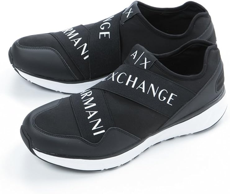 Amazon Armani Exchange アルマーニ エクスチェンジ スニーカー ブラック メンズ 8p414 並行輸入品 スニーカー
