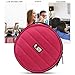BUBM Portable Round 32 CD Disc Storage Case Bag Heavy Duty CD/DVD Wallet for Car, Home, Office and Travel (Red)